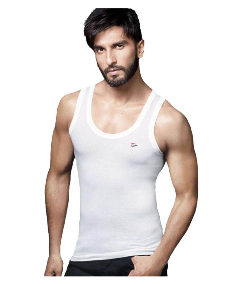     			Rupa Frontline White Sleeveless Vests Pack of 12