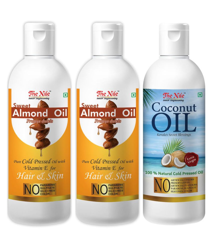     			The Nile Almond  100 ML  X 2 + Coconut Oil 100 Ml 300 mL Pack of 3