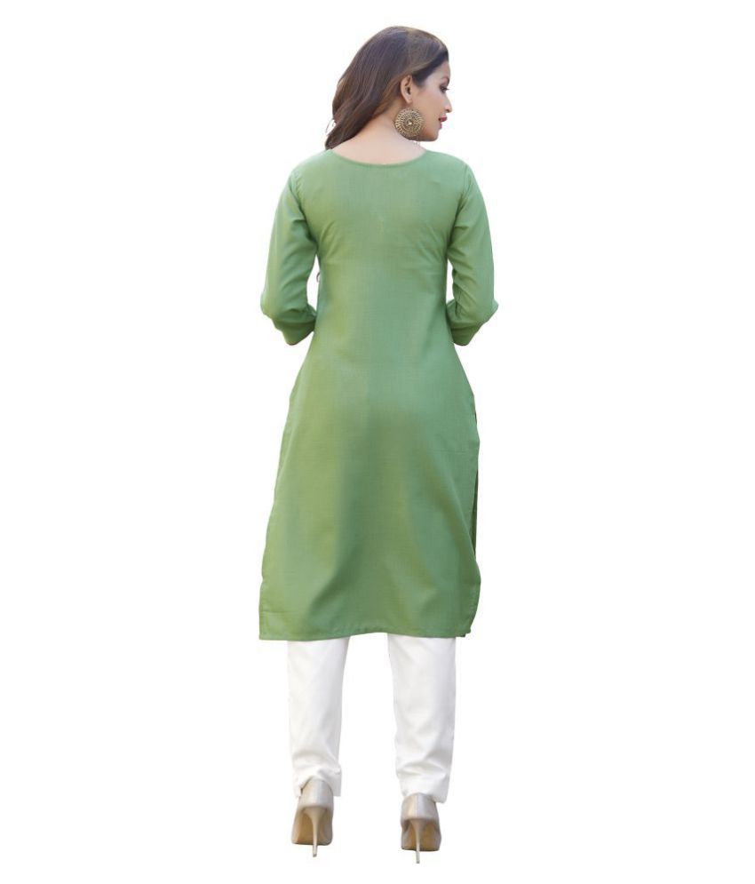 zankhi hosiery Green Cotton Blend Straight Kurti Buy zankhi hosiery