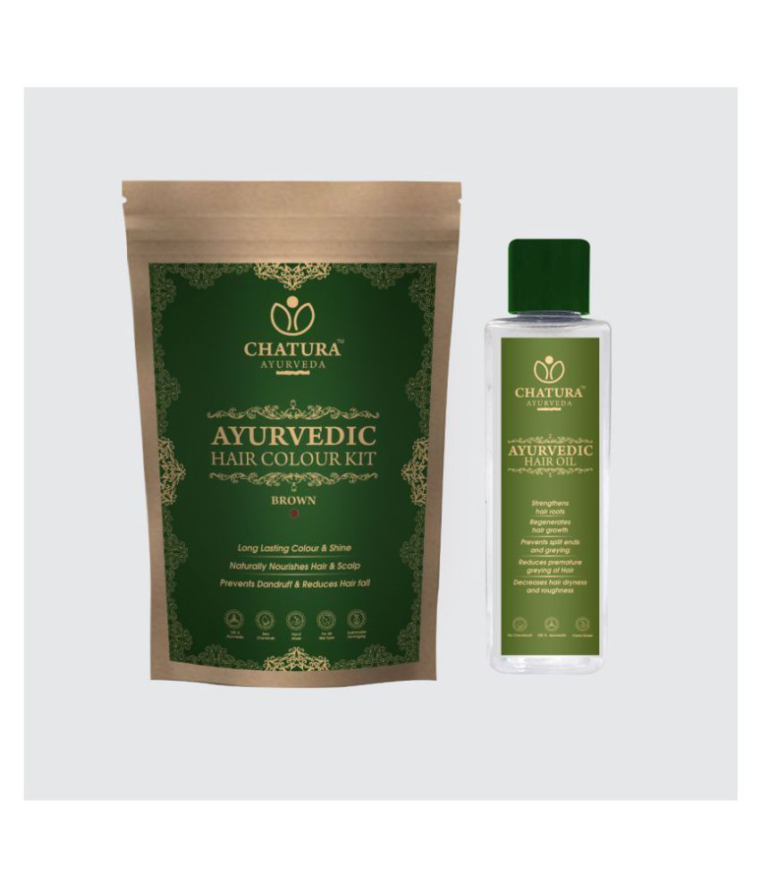 Chatura Ayurveda Ayurvedic Hair Colour Kit and Hair oil Oil 275 ml Pack