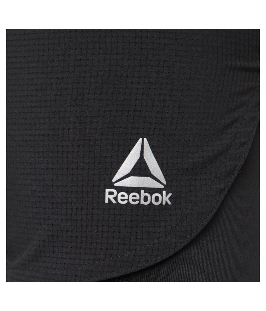 Reebok Black Polyester Running Shorts - Buy Reebok Black Polyester ...