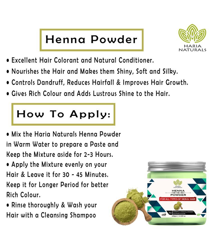 Haria Naturals 100 Pure & Naturals VitaminC & Henna Powder Face Pack