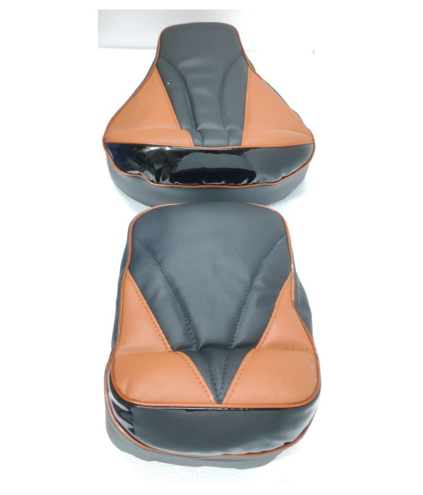     			PURE BIKING Split Tan & Black  Seat Cover + Extra Pading  Front & Rear  For Classic 350.500 CC