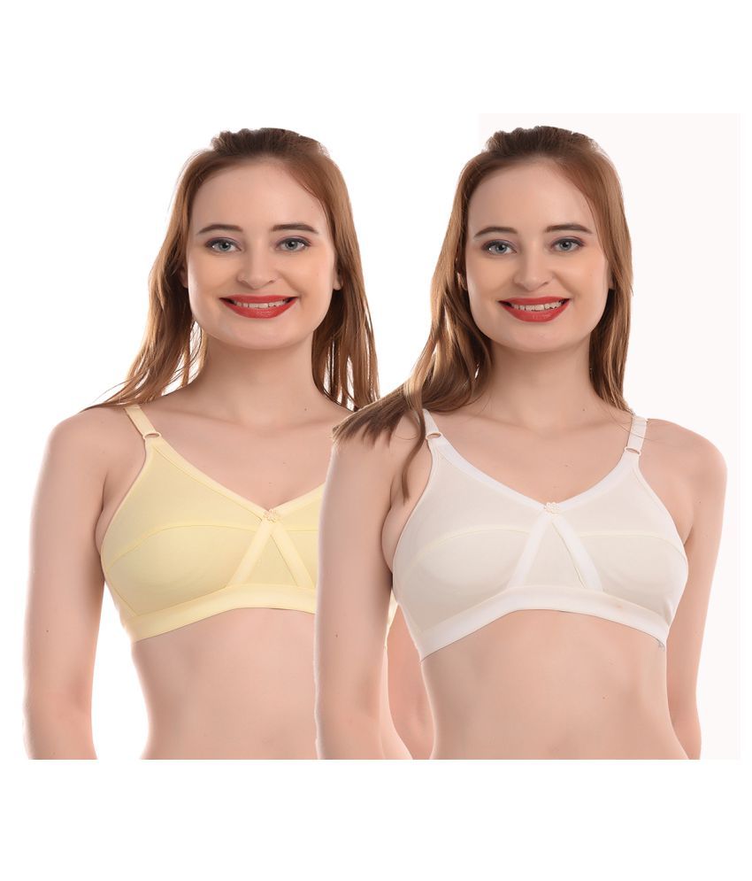     			Elina Pack of 2 Cotton Non Padded Women's T-Shirt Bra ( Multi Color )