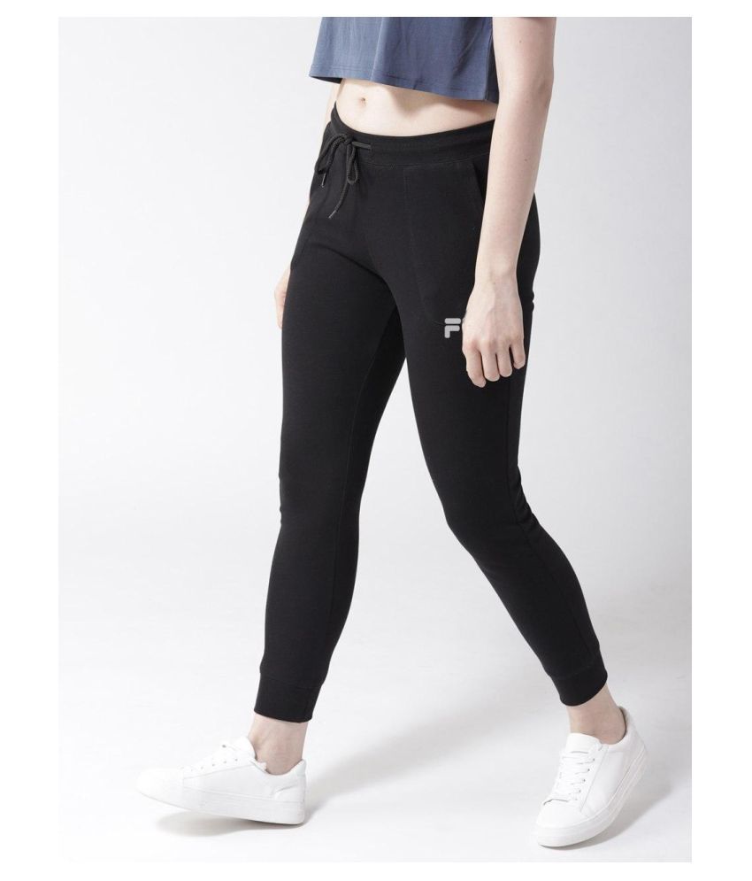 black polyester lycra trackpants