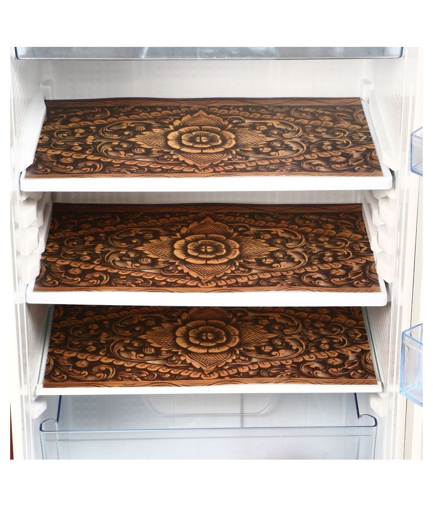     			E-Retailer Set of 3 PVC Brown Fridge Mats