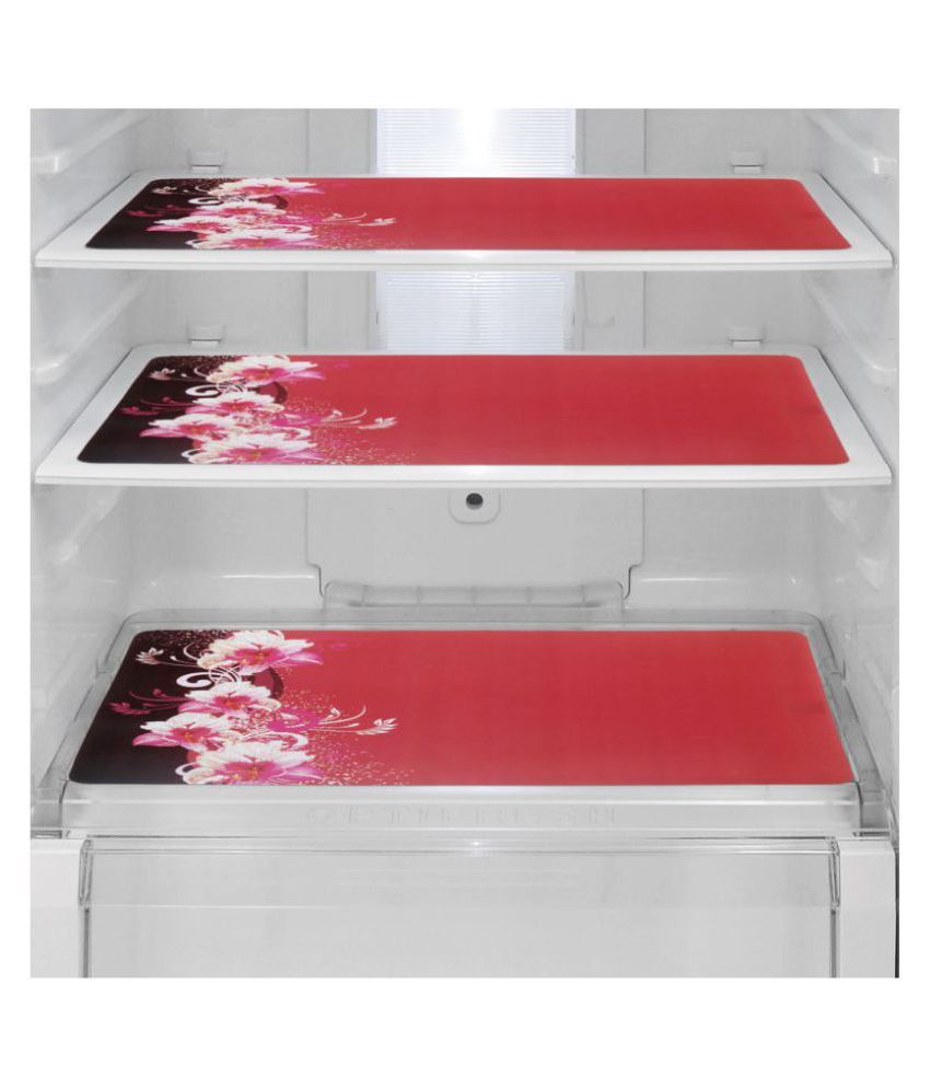     			E-Retailer Set of 3 PVC Red Fridge Mats