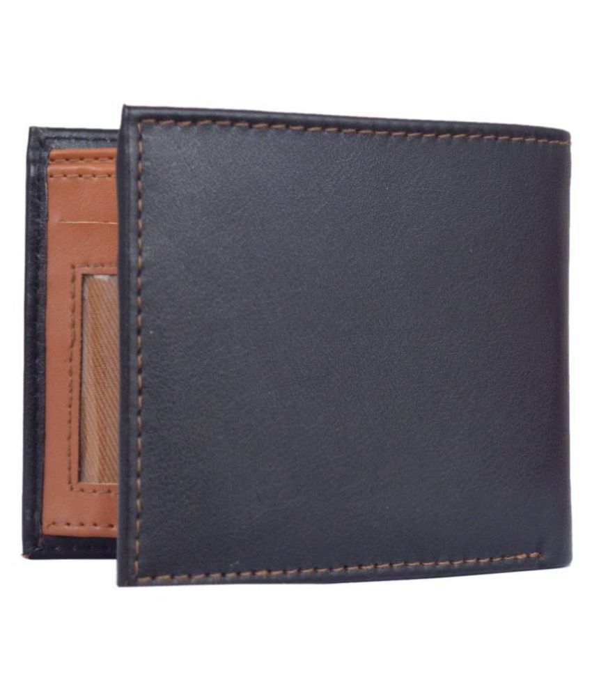 Krosshorn Faux Leather Black Formal Long ATM Slot RFID Wallet (Men's ...