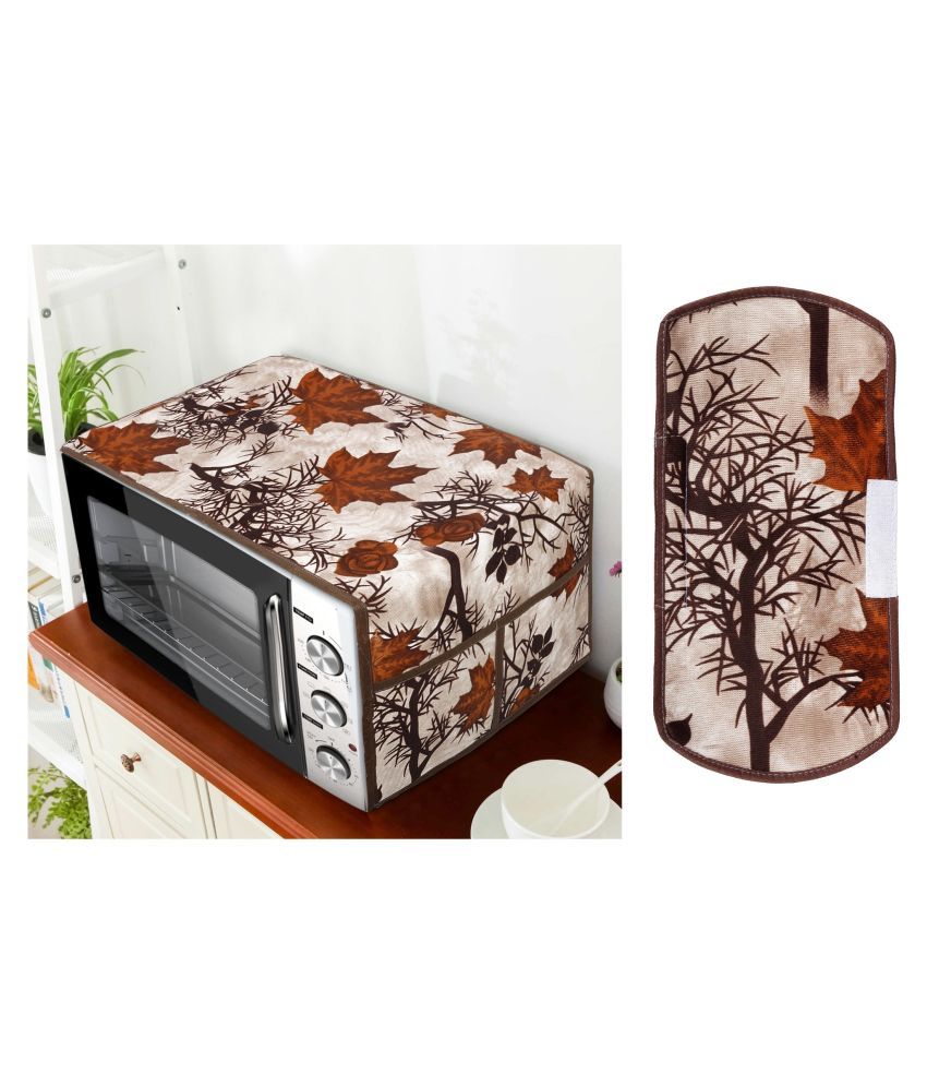     			E-Retailer Set of 2 Polyester Brown Microwave Oven Cover -