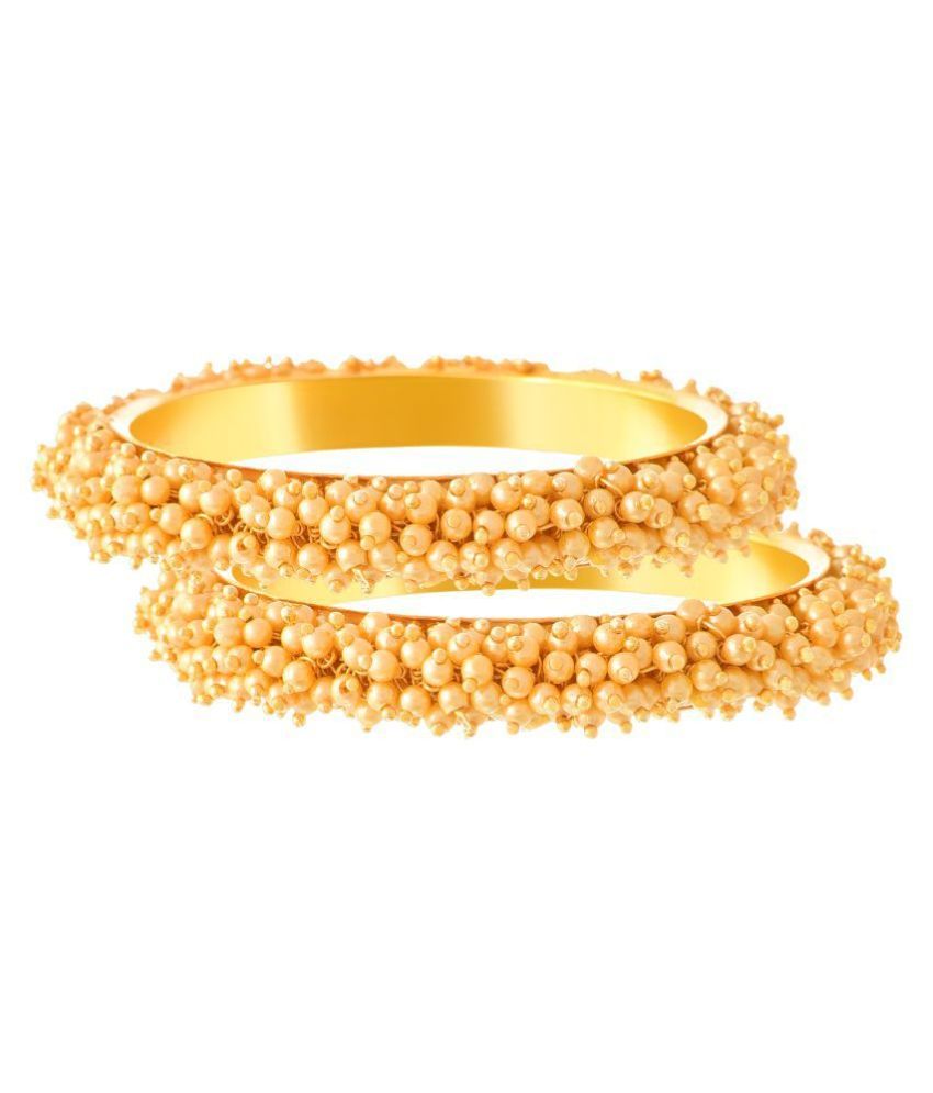     			JFL- Traditional Ethnic One Gram Gold Plated Pear Designer Bangles for Women & Girls.