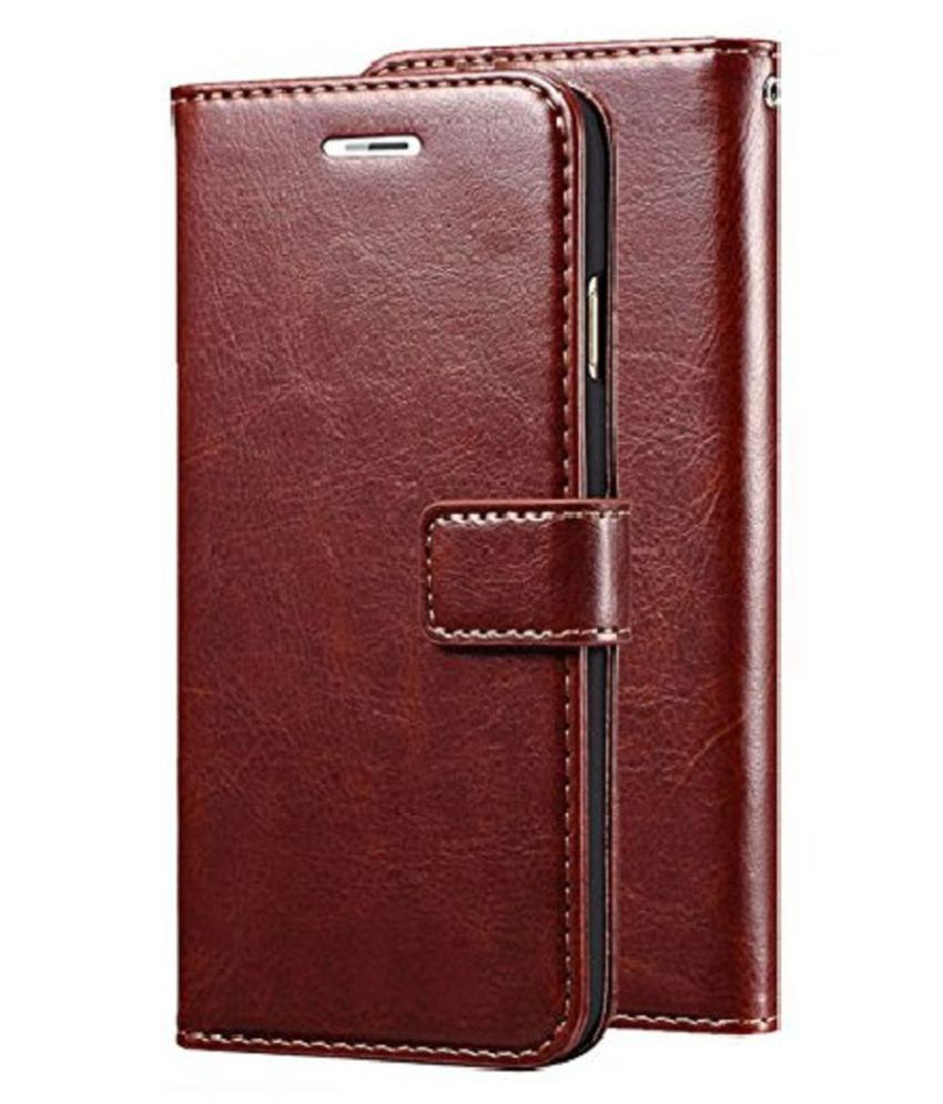     			Vivo V11 Pro Flip Cover by Megha Star - Brown Original Leather Wallet