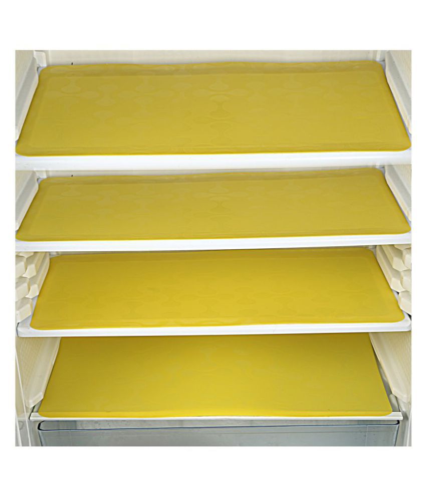     			E-Retailer Set of 4 PVC Yellow Fridge Mats