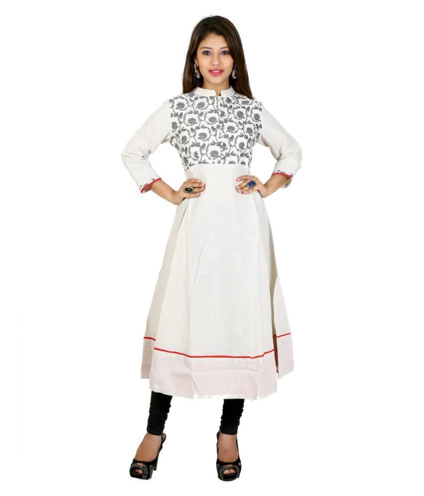white silk kurti
