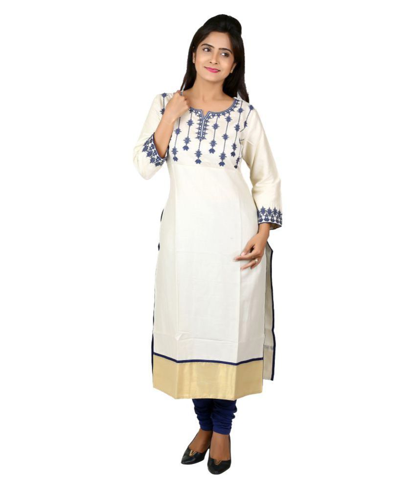 white silk kurti