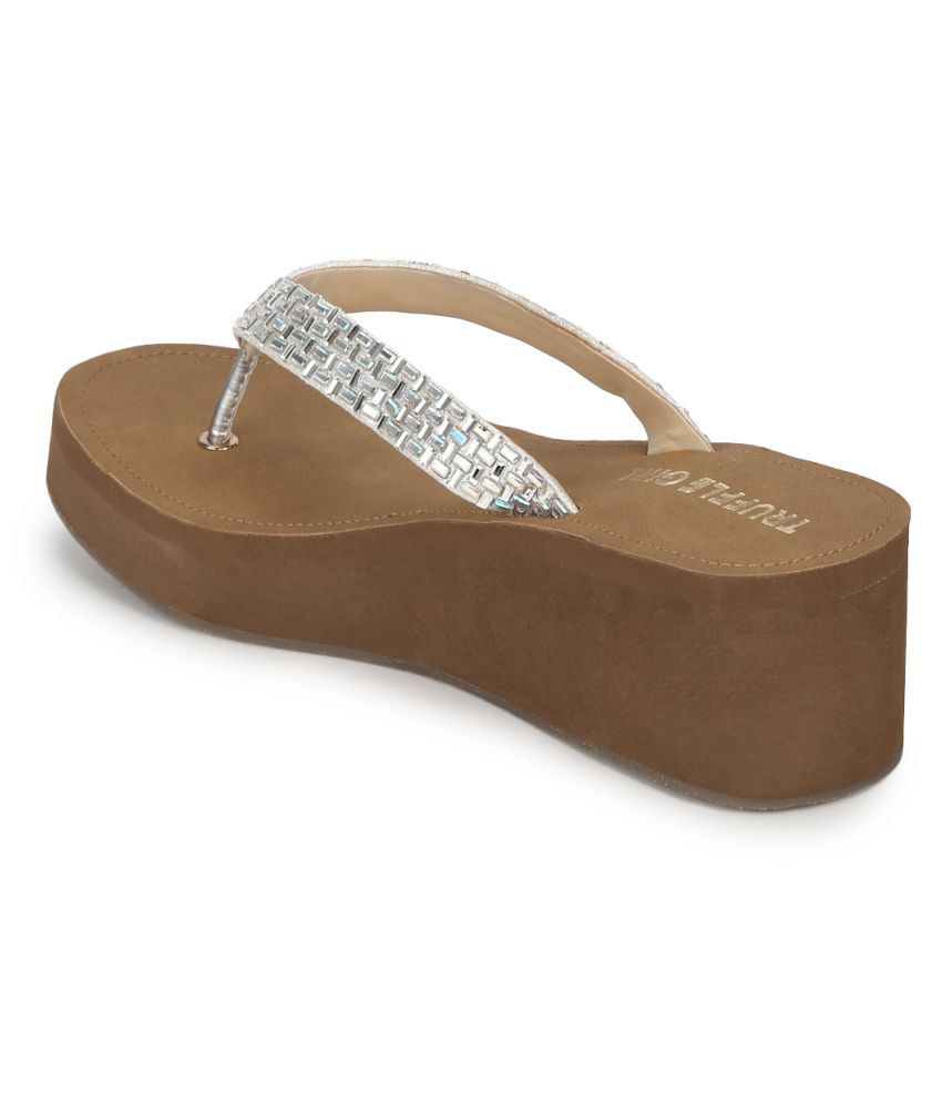 Truffle Collection Silver Wedges Heels Price in India Buy Truffle