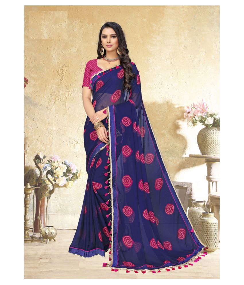 purple chiffon saree