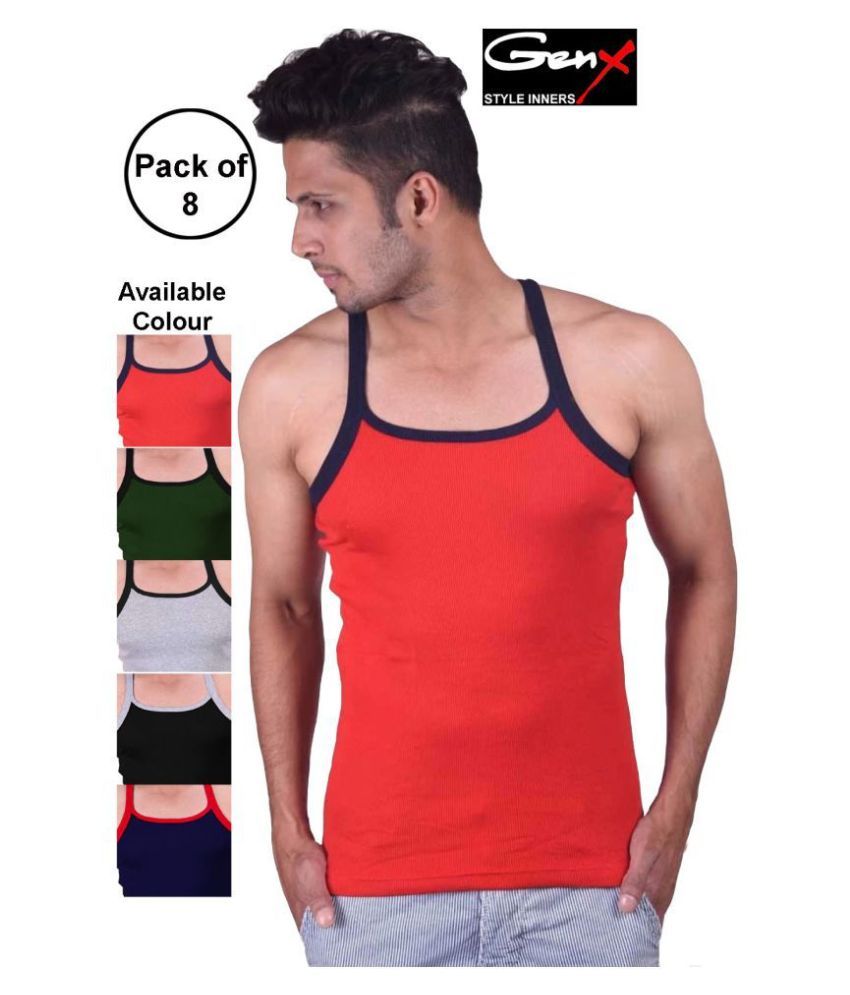     			Genx Multi Sleeveless Vests Pack of 8