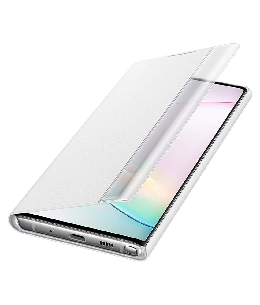 Samsung Galaxy Note 10 Flip Cover by Midkart - White Window View Flip