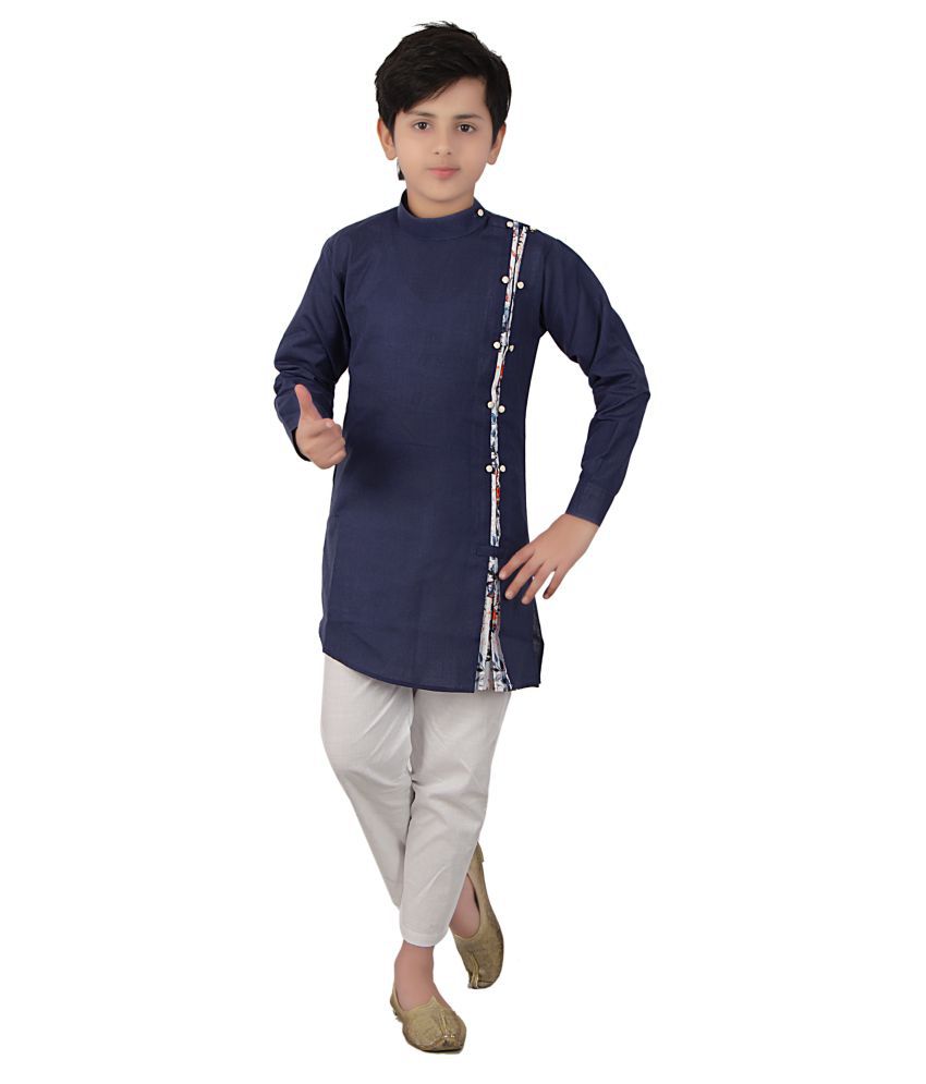     			Fourfolds Ethnic Wear Kurta with Trousers style Pyjama for Kids and Boys 711