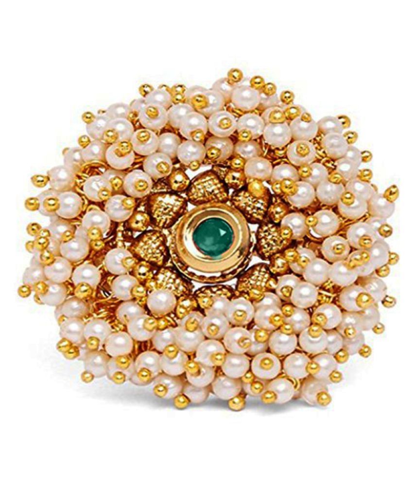 Bandish Pearl Marigold Designer Free Size Ring: Buy Bandish Pearl ...