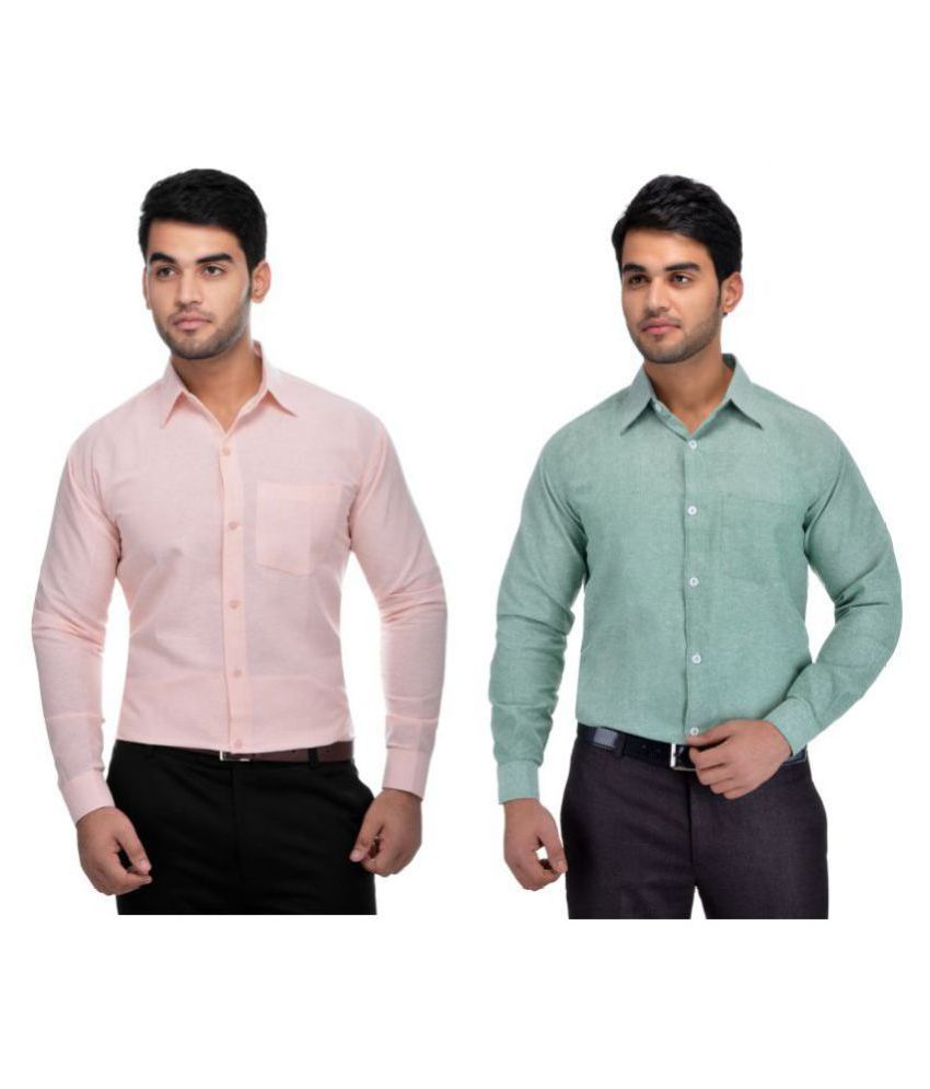     			DESHBANDHU DBK Cotton Regular Fit Full Sleeves Men's Formal Shirt - Multi ( Pack of 2 )