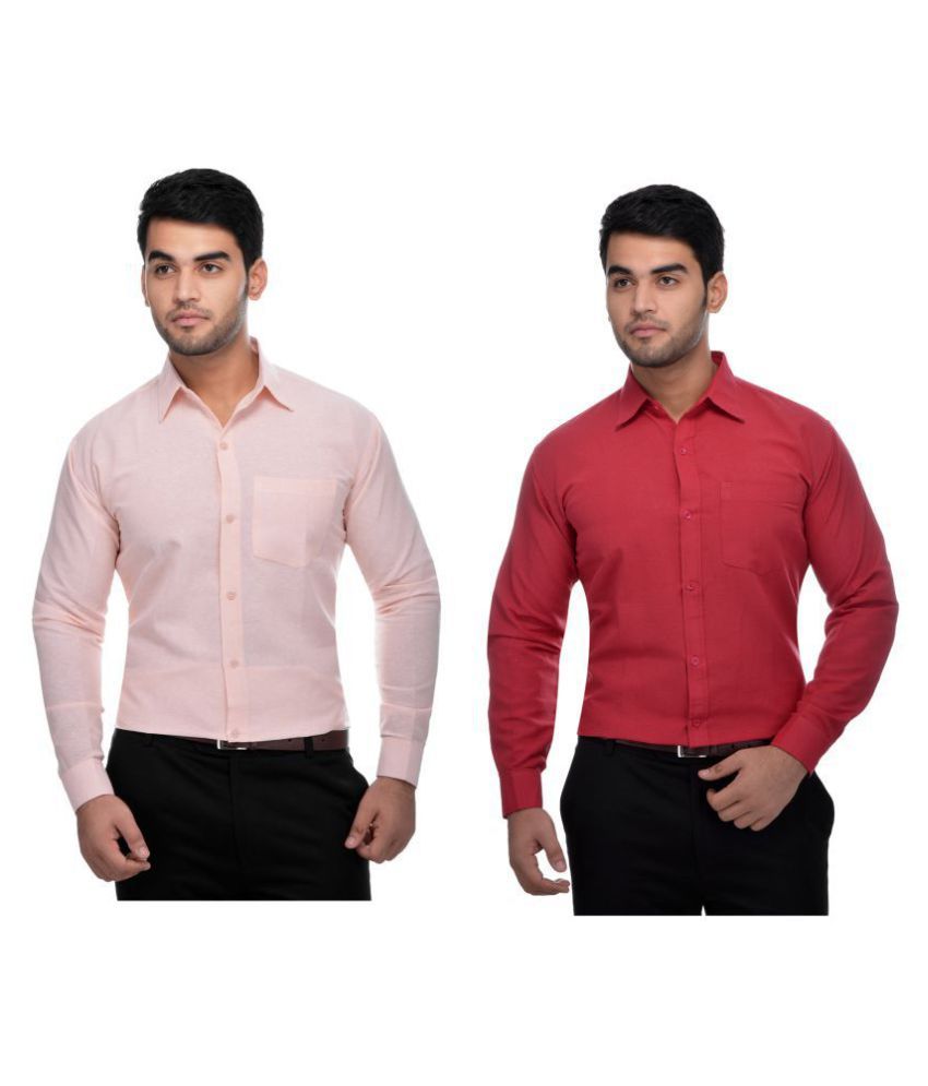     			DESHBANDHU DBK Cotton Regular Fit Full Sleeves Men's Formal Shirt - Multi ( Pack of 2 )