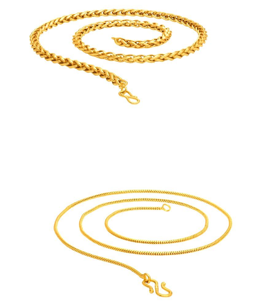     			shankhraj mall Gold Plated Chain ( Set of 2 )