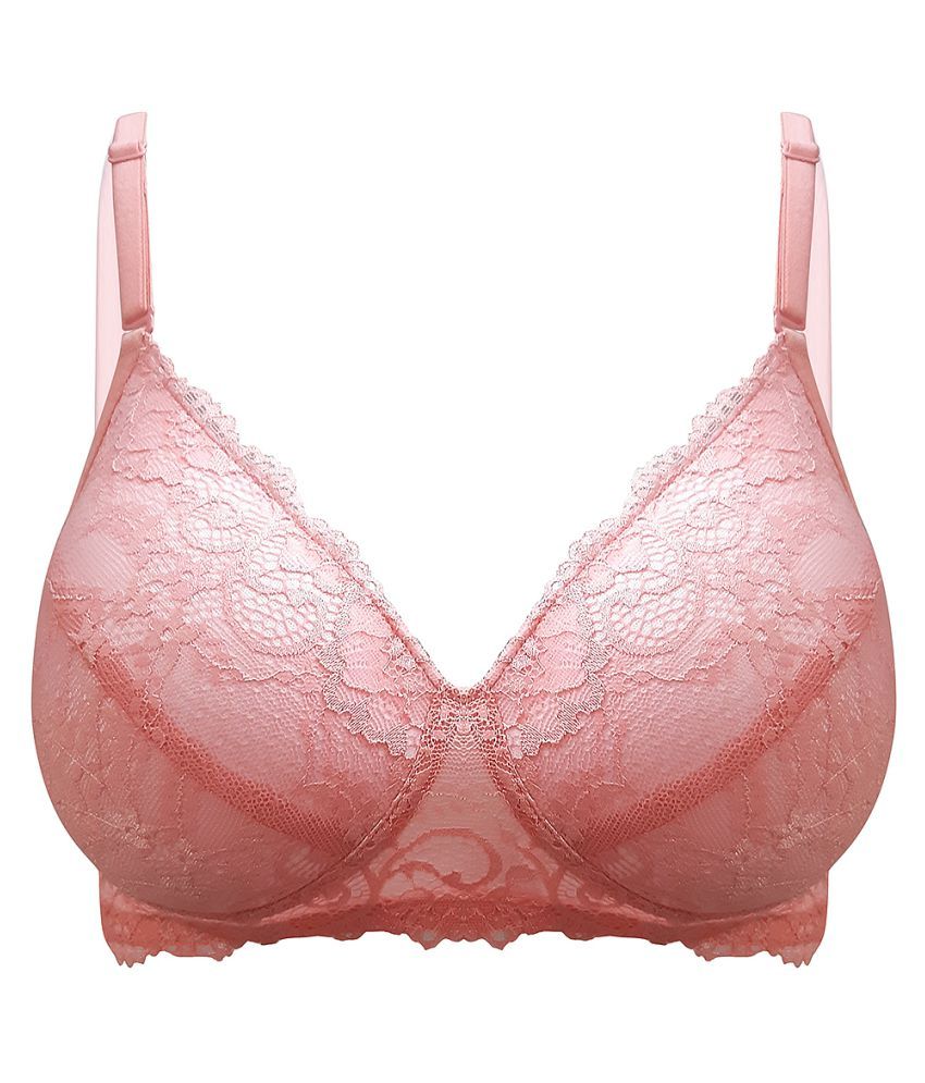     			Clovia Lace Everyday Bra - Pink