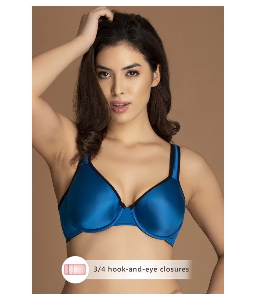     			Clovia Lace T-Shirt Bra - Blue