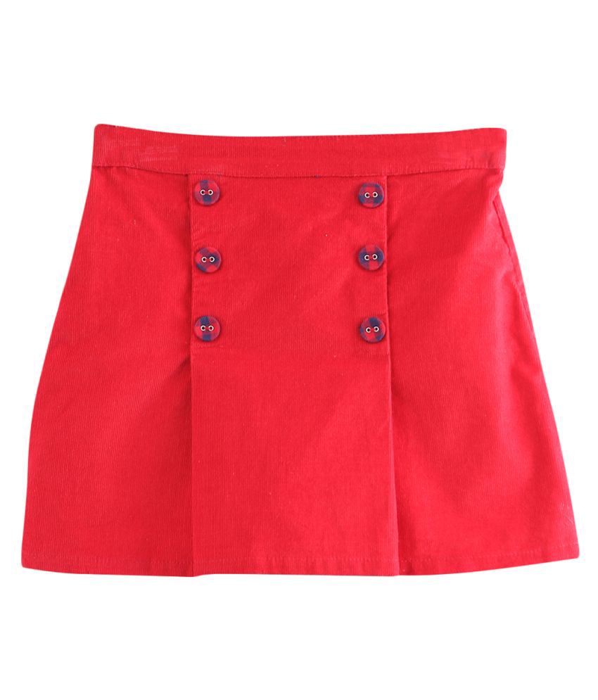 Pleated Corduroy Skirt Red 3Y - Buy Pleated Corduroy Skirt Red 3Y ...