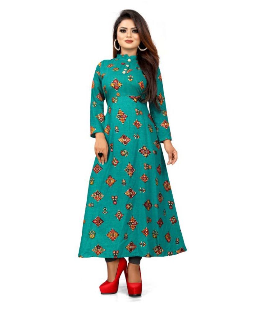 SUGAR STITCH Red Cotton Anarkali Kurti  Buy SUGAR STITCH Red Cotton Anarkali  Kurti Online at Best Prices in India on Snapdeal