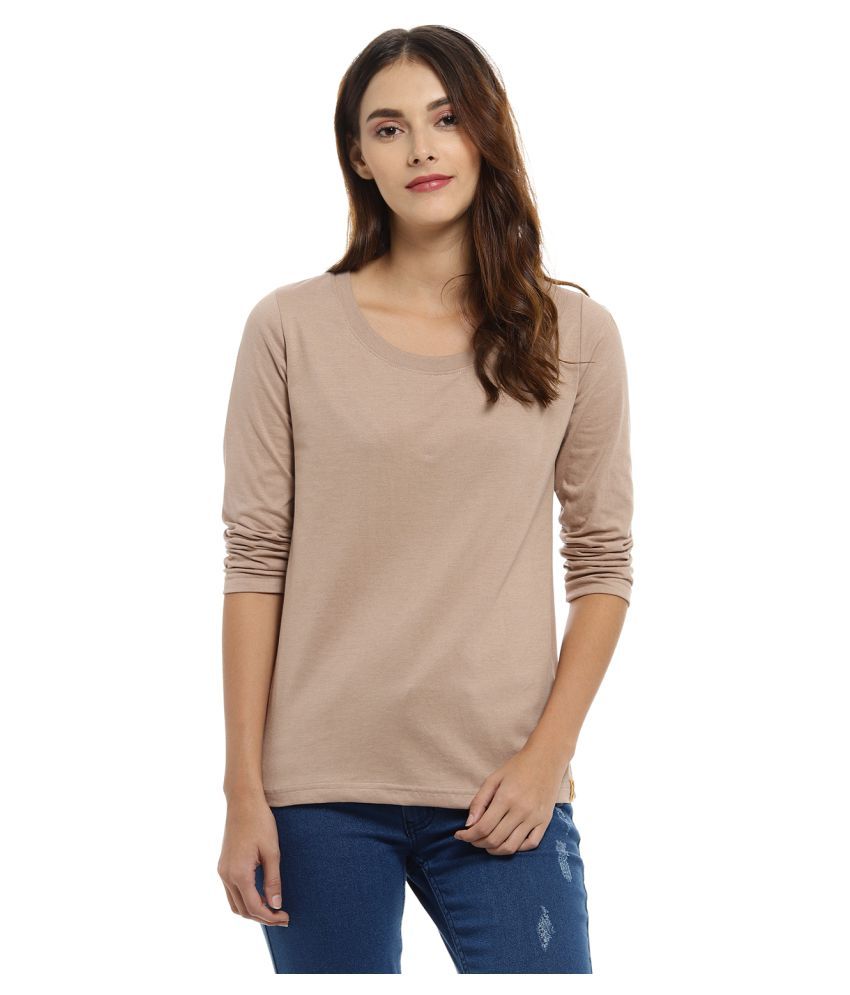     			Campus Sutra Cotton Regular Tops - Brown