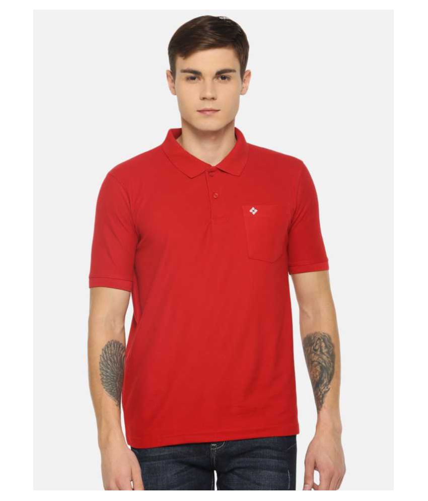     			Dollar Cotton Blend Red Solids T-Shirt
