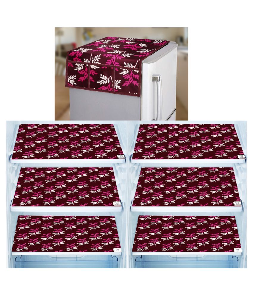     			E-Retailer Set of 7 Polyester Purple Fridge Top Cover