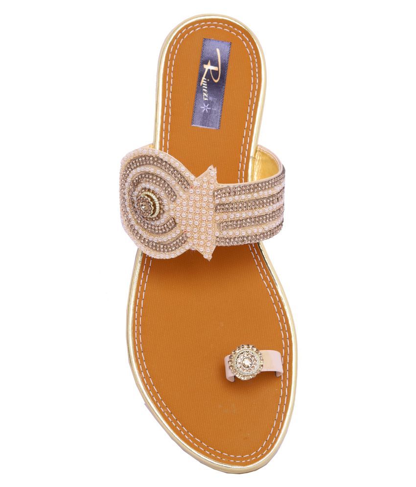 cream flats with ankle strap