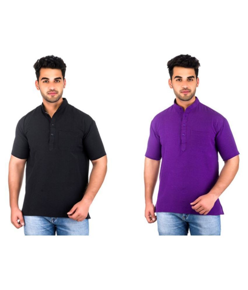     			DESHBANDHU DBK Multi 100 Percent Cotton Kurta Pack of 2