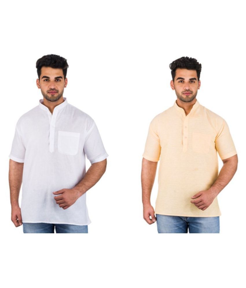     			DESHBANDHU DBK Multi 100 Percent Cotton Kurta Pack of 2