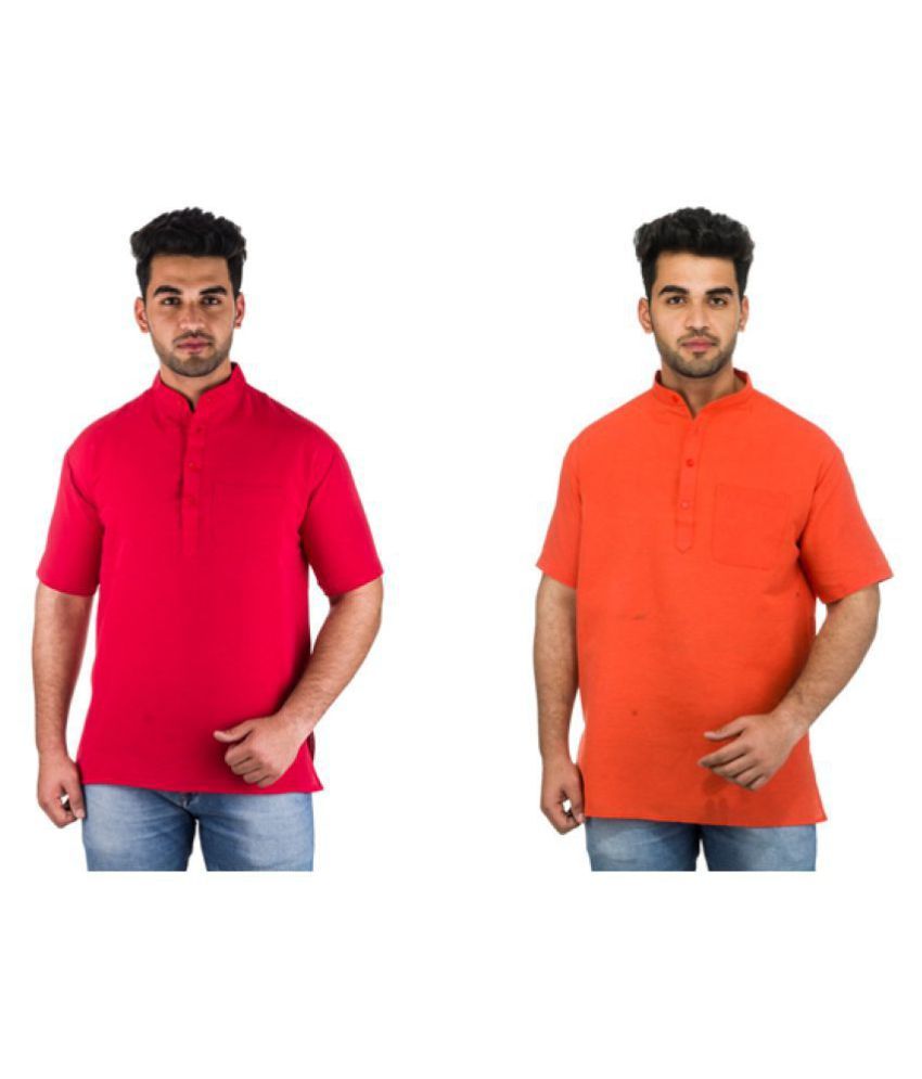     			DESHBANDHU DBK Multi 100 Percent Cotton Kurta Pack of 2