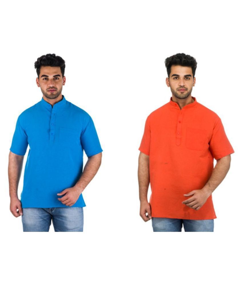     			DESHBANDHU DBK Multi 100 Percent Cotton Kurta Pack of 2