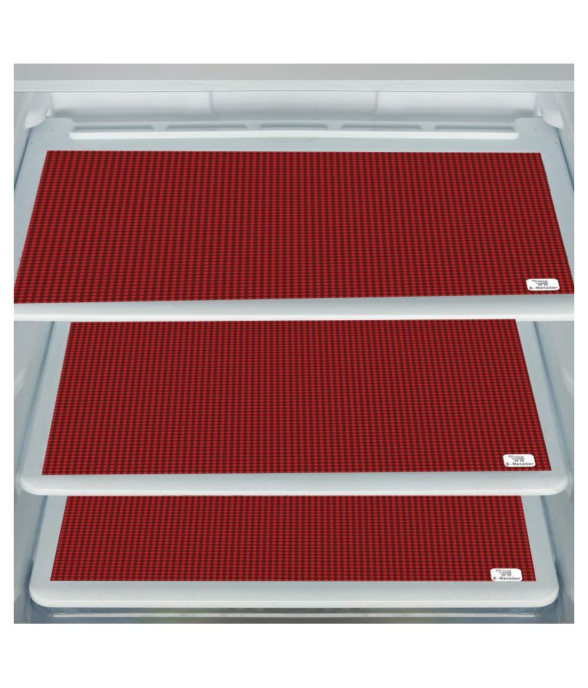     			E-Retailer Set of 3 PVC Red Fridge Mats