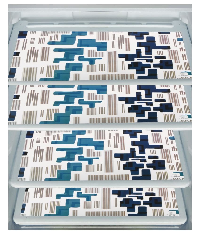     			E-Retailer Set of 4 PVC Blue Fridge Mats