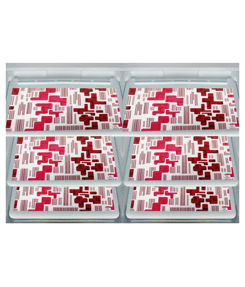     			E-Retailer Set of 6 PVC Red Fridge Mats
