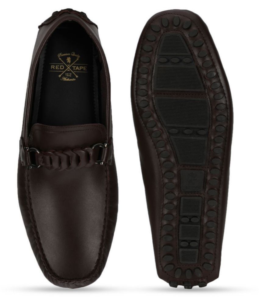 redtape brown loafers