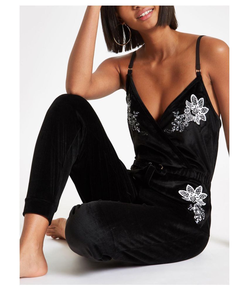 navy velvet jumpsuit