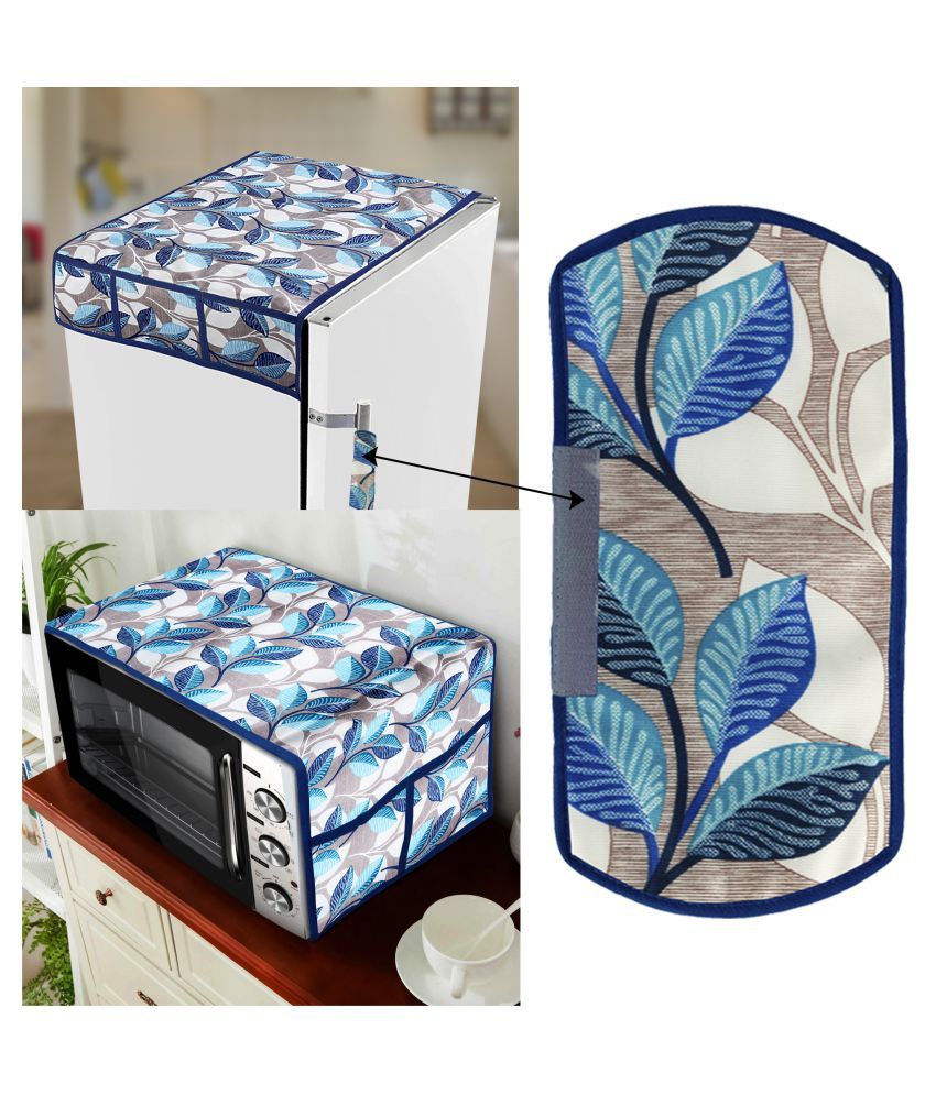     			E-Retailer Set of 3 Polyester Blue Fridge Top Cover