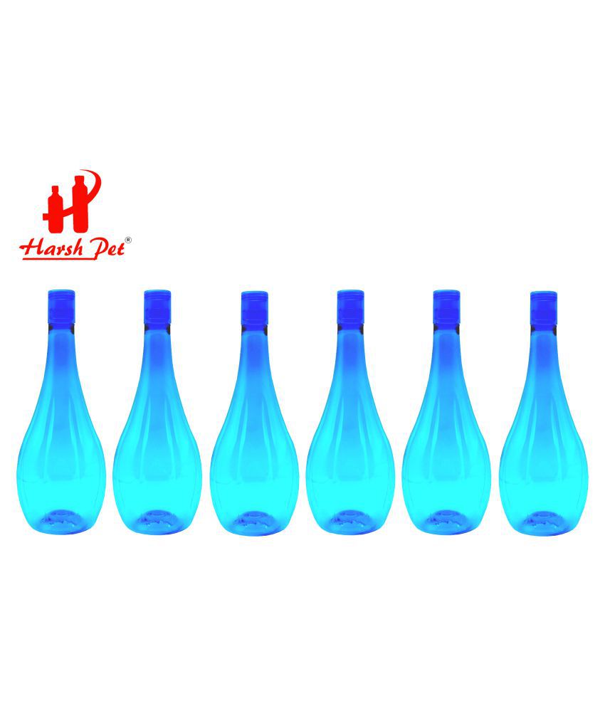     			Harshpet NEER Blue 1000 mL PET Water Bottle set of 6