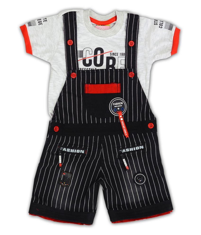 Ivy Baby Boys Black Stripe Dungaree W Grey Inner T Shirt Clothing Set Buy Ivy Baby Boys Black Stripe Dungaree W Grey Inner T Shirt Clothing Set Online At Low Price Snapdeal