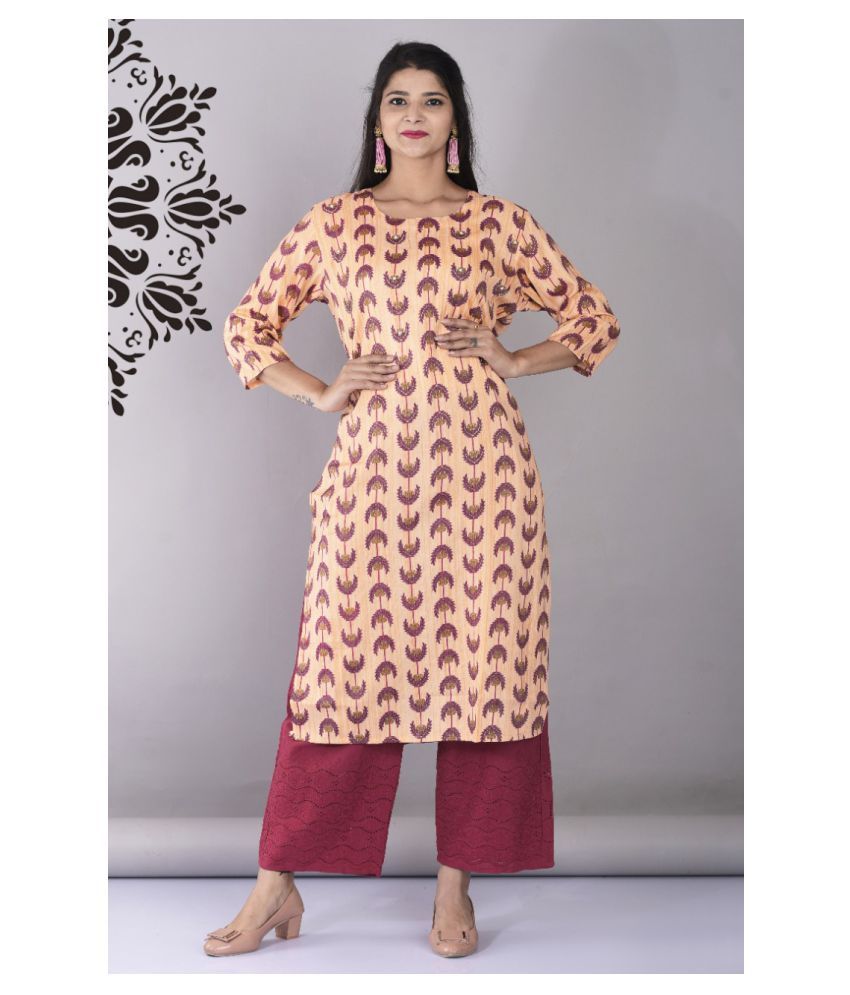 a line kurti with plazo