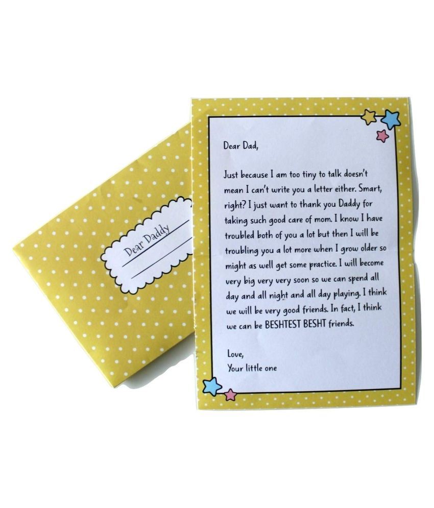 Download Oye Happy Letter For New Dad Cute Messages For Dad Greeting Card Yellow White Pack Of 1