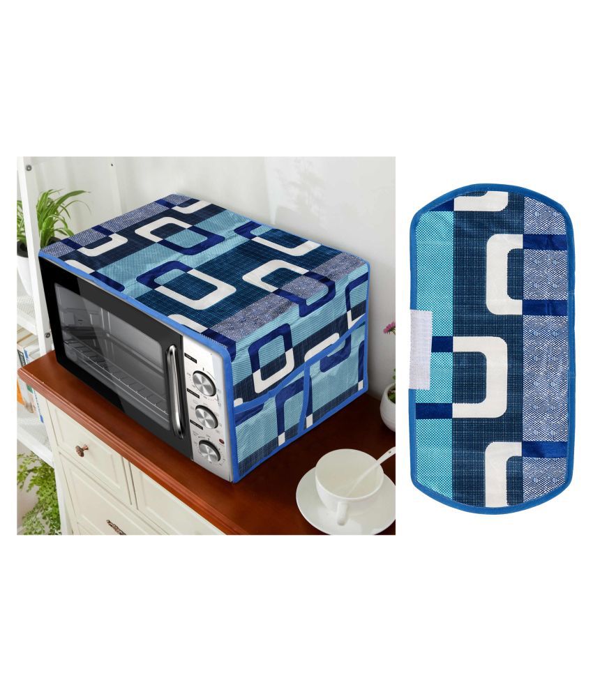     			E-Retailer Set of 2 Polyester Blue Microwave Oven Cover -